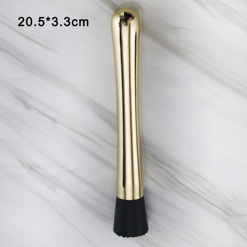 Barra de trituración de hielo de acero inoxidable, multifunción, cóctel, Swizzle, jugo de limón, libras, barras de presión, martillo de hielo triturado, herramientas para Bar: Gold