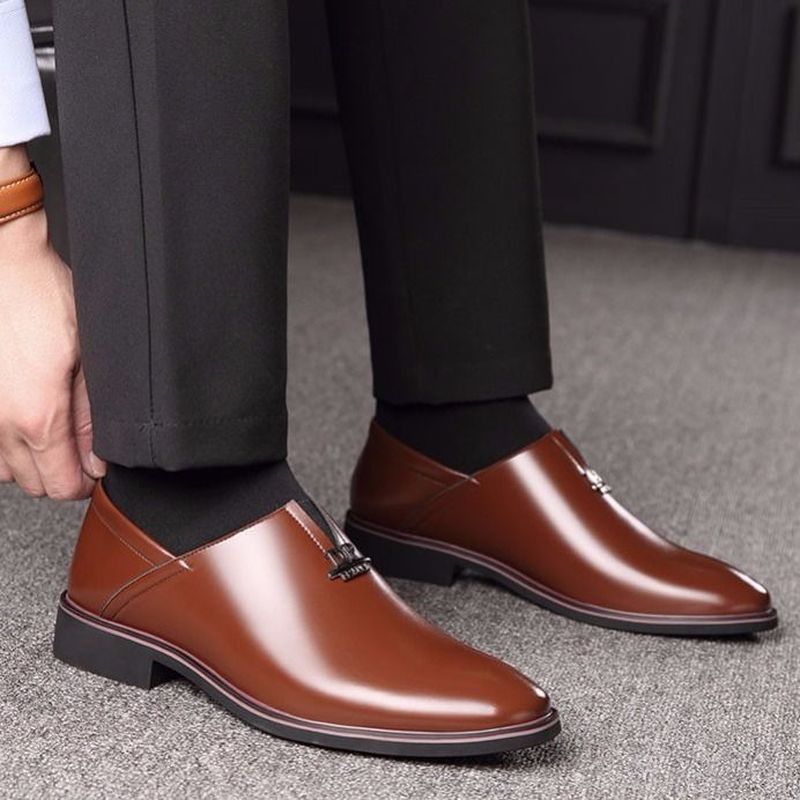 ACEBUY2 Men White Dress Shoes Men's Shoes Spring Breathable British Business Dress Shoes