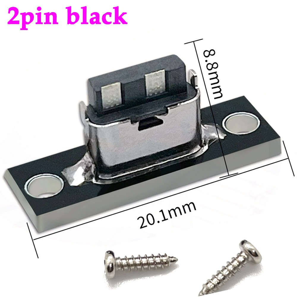 1-10 Uds conector USB tipo C 3,1 tipo C 2 pines 4 pines conector hembra puerto de carga USB 3,1 tipo C enchufe con placa de fijación de tornillo: Oro / 5-9 Unids