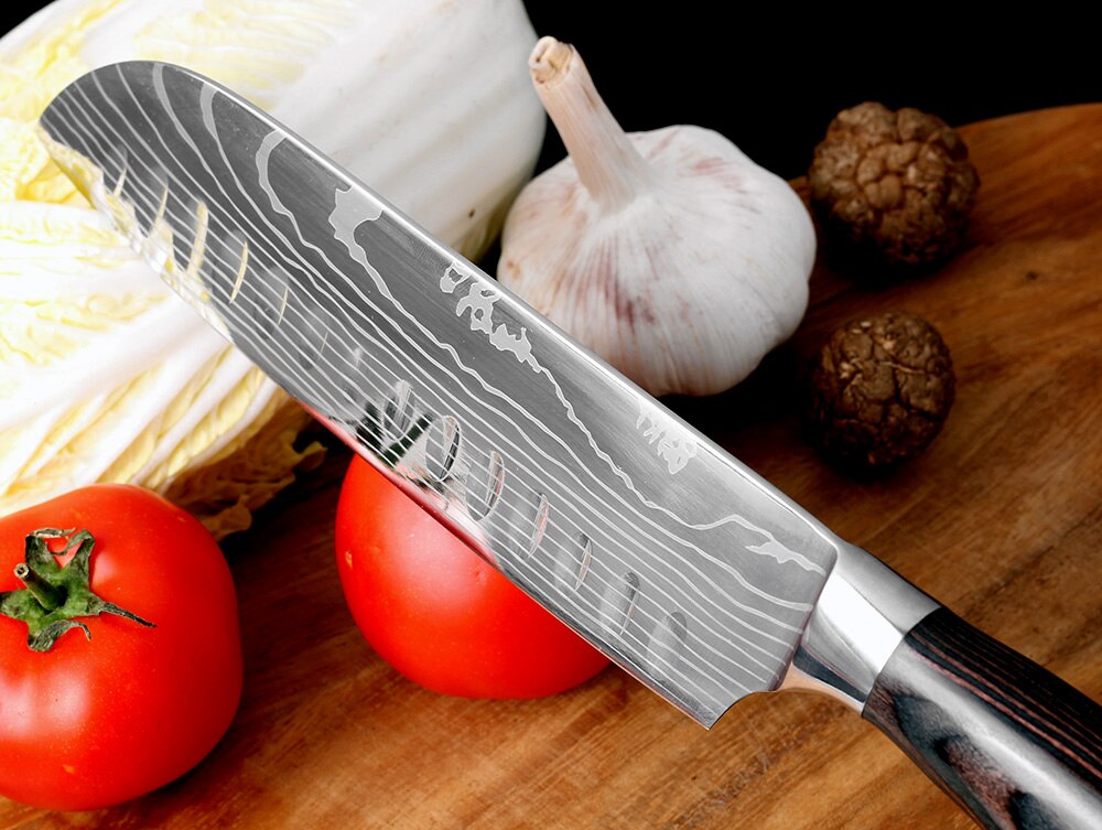 XITUO Kitchen Knife Japanese Paring Utility Santoku Chef Slicing Bread Stainless Steel Anti-stick Knives Kitchen Tool Accessorie