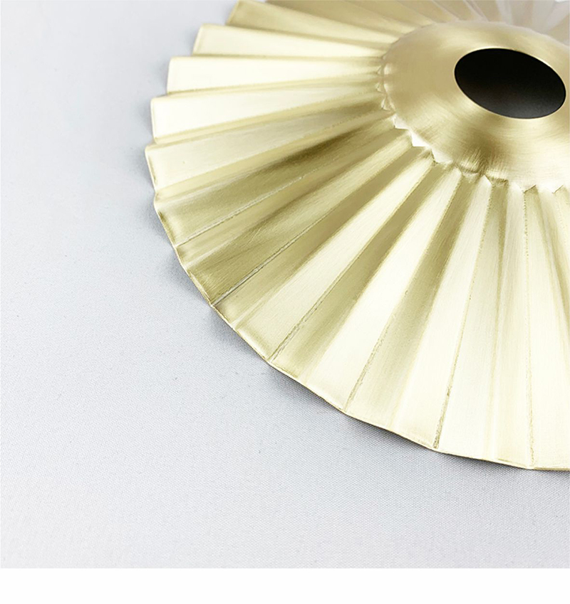 Messing geplooide lampenkap Retro industriële hanglamp Middeleeuwse bureaulamp Vloerlamp DIY verlichtingsaccessoires e27 schaduw