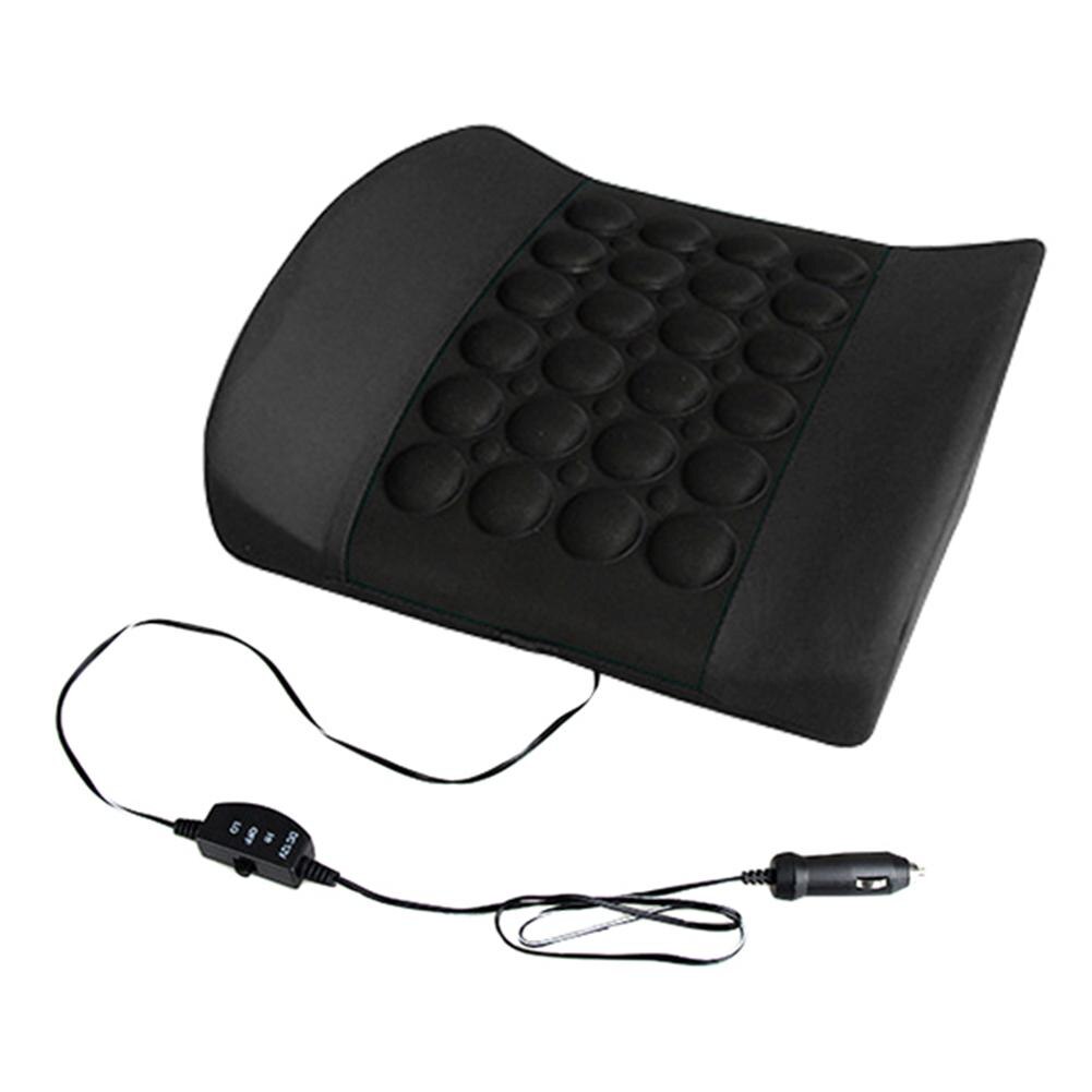 Cojín eléctrico para el coche, masajeador Lumbar, alivio de la presión, soporte para la cintura: Negro