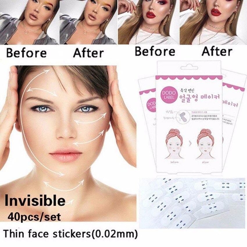 40Pcs/Set Invisible Thin Face Stickers Line Wrinkle Sagging Skin V