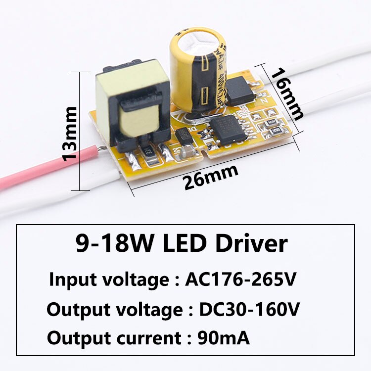 LED Driver 9W-18W Power Supply Constant Current 70-130mA DC30-160V Automatic Voltage Control Lighting Transformers For LED: New 9-18W 90mA