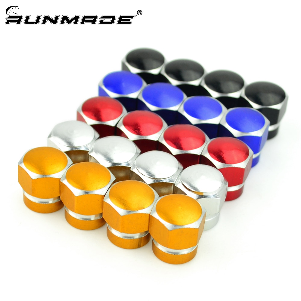 Runmade 4 stks Universele Aluminium Auto Wiel Band Ventieldopjes Dust Covers Auto Motorcycle Luchtdicht Stem Fiets Air Caps
