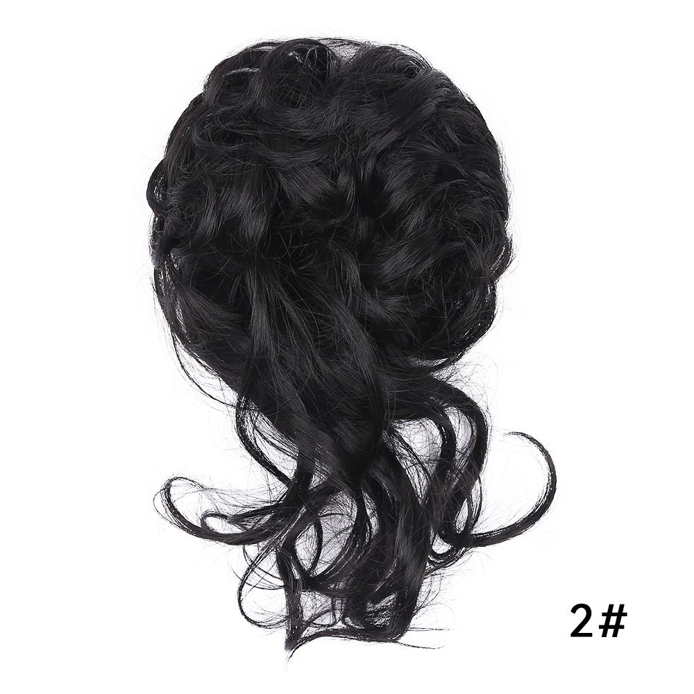 Messy Synthetic Hair Bun Scrunchy Donut Wavy Updo Elastic Scrunchie Hair Pieces Bridal Hairpiece Easy Bun Updos For Women Kids: T1B/Red