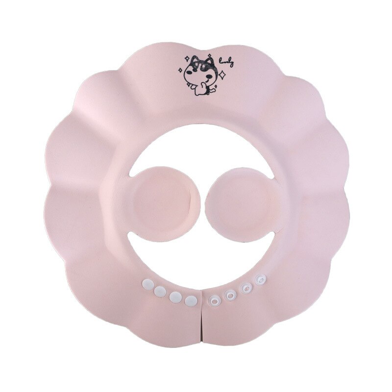 Baby Shampoo Cap For 0-3 Years Child Ear Protection Kids Bath Accessories Waterproof Adjustable EVA Material Animal Pattern Type: New Pink Dog Ribbon
