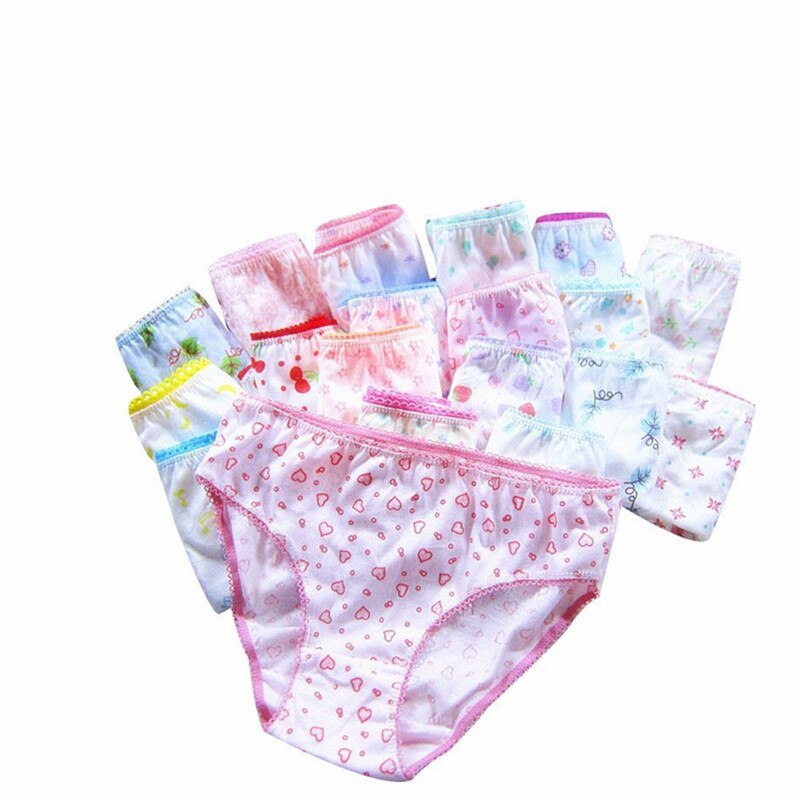 12Pcs /Lot Baby Girls Briefs Underwears Children Short Underpants Kids Panties 1-12Years: 9M