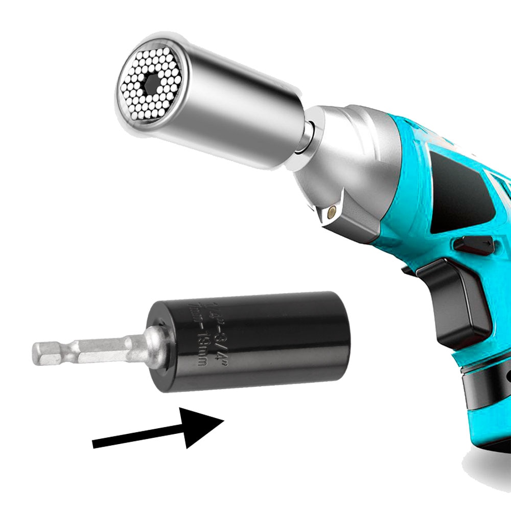 Universal Socket Sleeve 7-19mm Power Drill Ratchet Bushing Spanner Key Magic Multi Hand Tools Torque Wrench Head Set