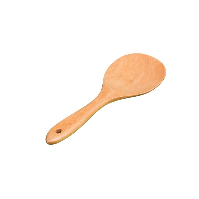 Home Rice Paddle Wood Rice Spoon Kitchen Spatula Non-stick Wooden Rices Serving Spoons Cooking Utensil Kitchen Accessories