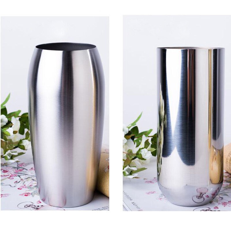 Blumen Vasen Tafelaufsatz Vase Metall Silber Tabletop Blume Halfter Edelstahl für Heimat Dekoration Beste G019