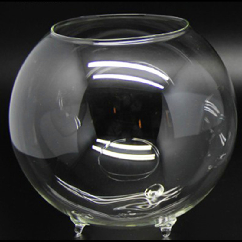 Glass Jewelry Container Aquarium Fishbowl Flower Plants Jar Home Decoration Vase Round Glass Necklace Storage Holder Stand