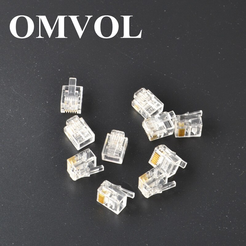 Conector macho RJ11 6P6C rojo Modular, 6 pines, Conector de teléfono