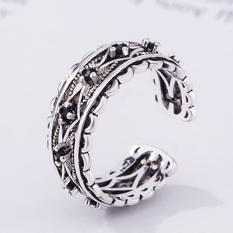Vintage Ring Retro Geometrie Twist Stempel S925 2021Trend Ring Voor Vrouwen Meisje Open Manchet Bague Engagement Verstelbare Ringen Sieraden