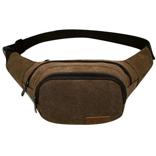 Vintage heren canvas heuptasjes heuptasje heren casual heuptasjes dames tas portemonnee kleine tassen zzq 01: Koffie