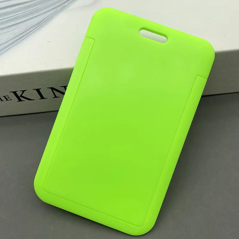 Gorący bubel kobiety mężczyźni etui na dowód osobisty portfel moda Student Bus ID Business Slide Card osłona z uchwytem etui na torebkę: Fluorescence Green