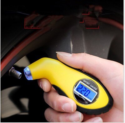 1PC pneu jauge de pression d'air mètre électronique numérique LCD voiture pneu manomètre baromètres testeur outil pour Auto voiture moto: WHITE