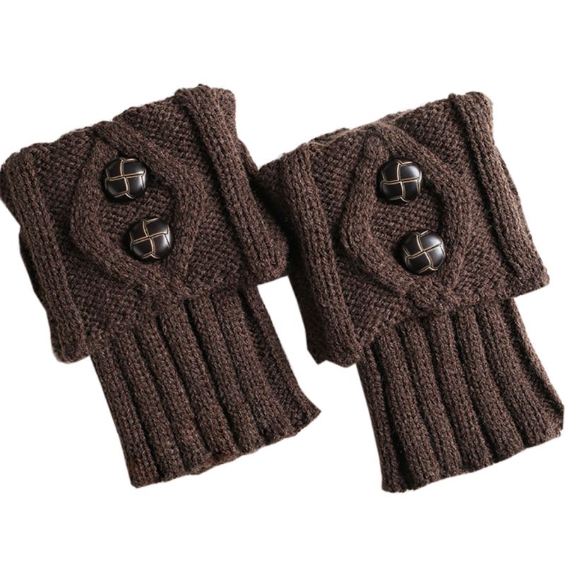 Knitted Leg Warmers Ladies Simple Winter Leg Warmers Short Section Knitted Crochet Button Long Socks Boots Cuffs Socks: C