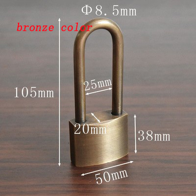 Solid Brass Padlock Multifunctional Door Lock Safety Waterproof Antirust Never Rust Security Outdoor Pure Copper Lock: Copper