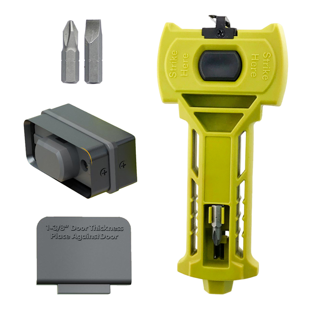 Kit de instalación de bisagras de puerta y pestillo de puerta Kit de instalación de bisagras de puerta DIY/modelo de mortaja para cincel y puntuación precisas: YELLOW