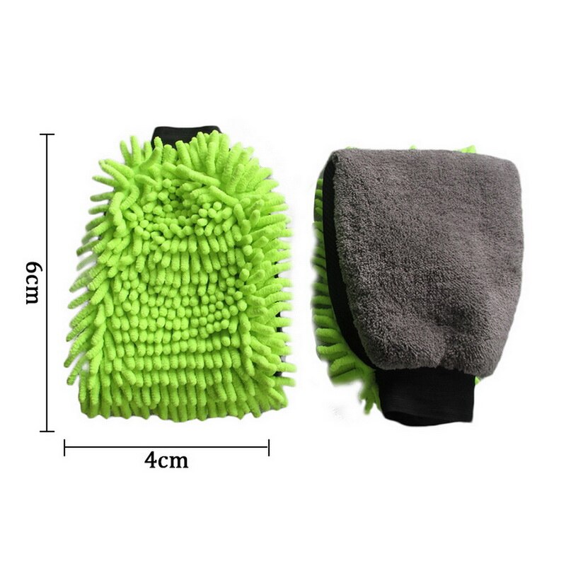 Guantes de lavado de coches Universal guantes de peluche coral de un solo lado herramienta para lavado de coche guante de limpieza: Marrón