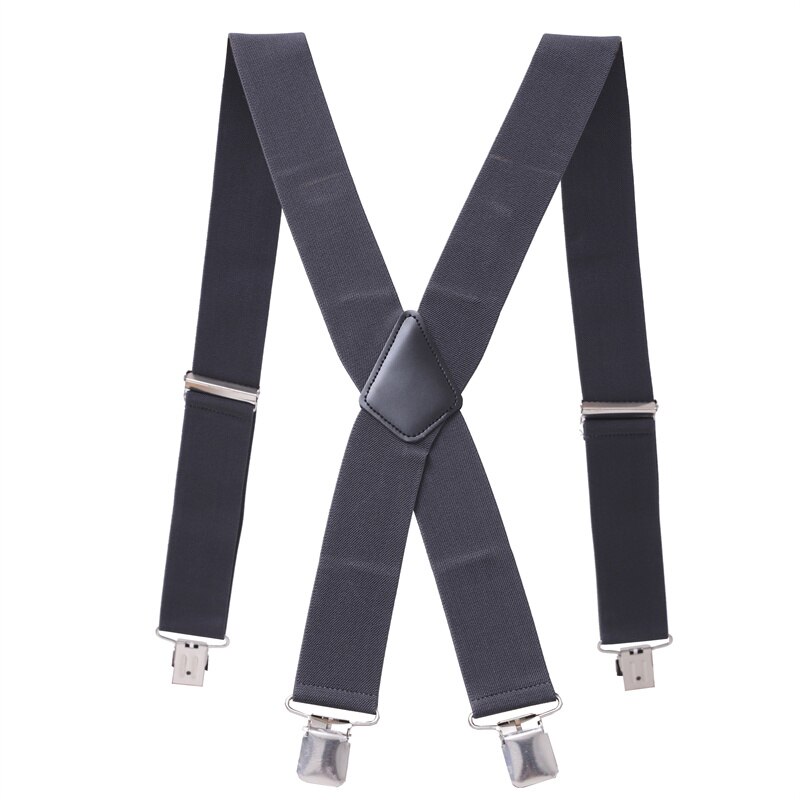 Bretelles longues de 120cm pour hommes, grandes tailles, dos X, pinces solides, largeur de 5cm: 7