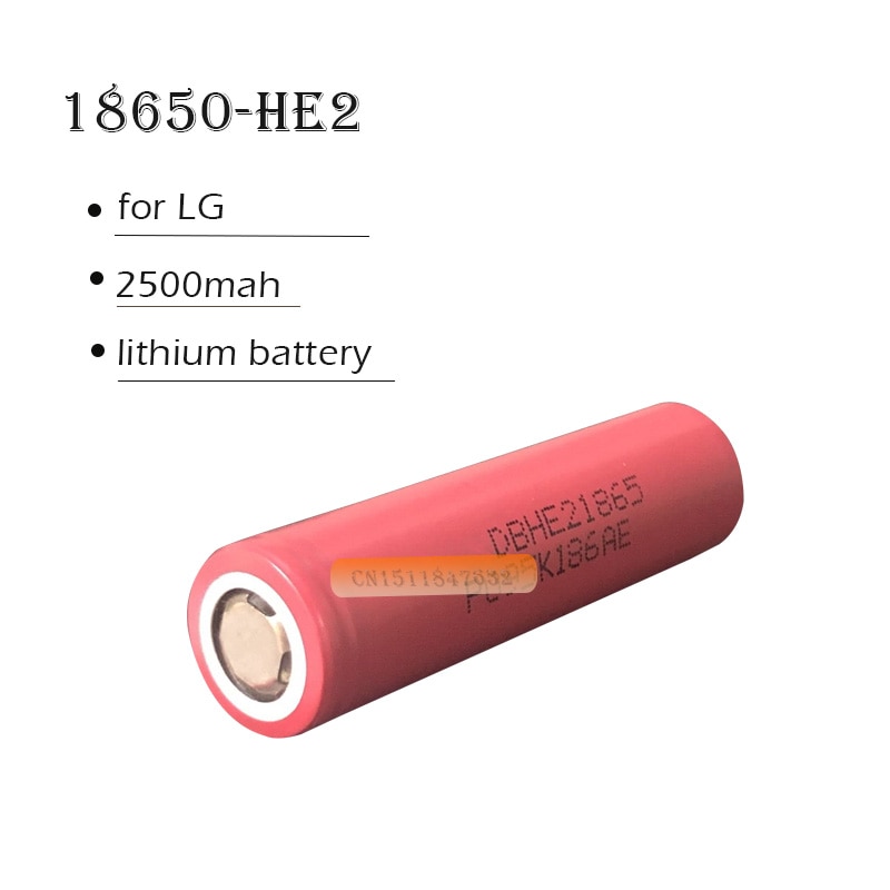 100% Original 18650 he2 3.6V Battery 2500mAh 20A Rechargeable battery HE2 18650 he2 battery power tools