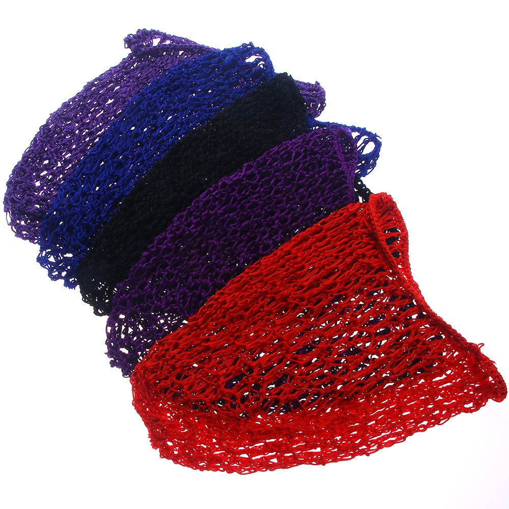 Gorro de ganchillo de rayón suave para mujer, accesorios para el cabello, diademas de gran tamaño, 5 colores de red, novedad