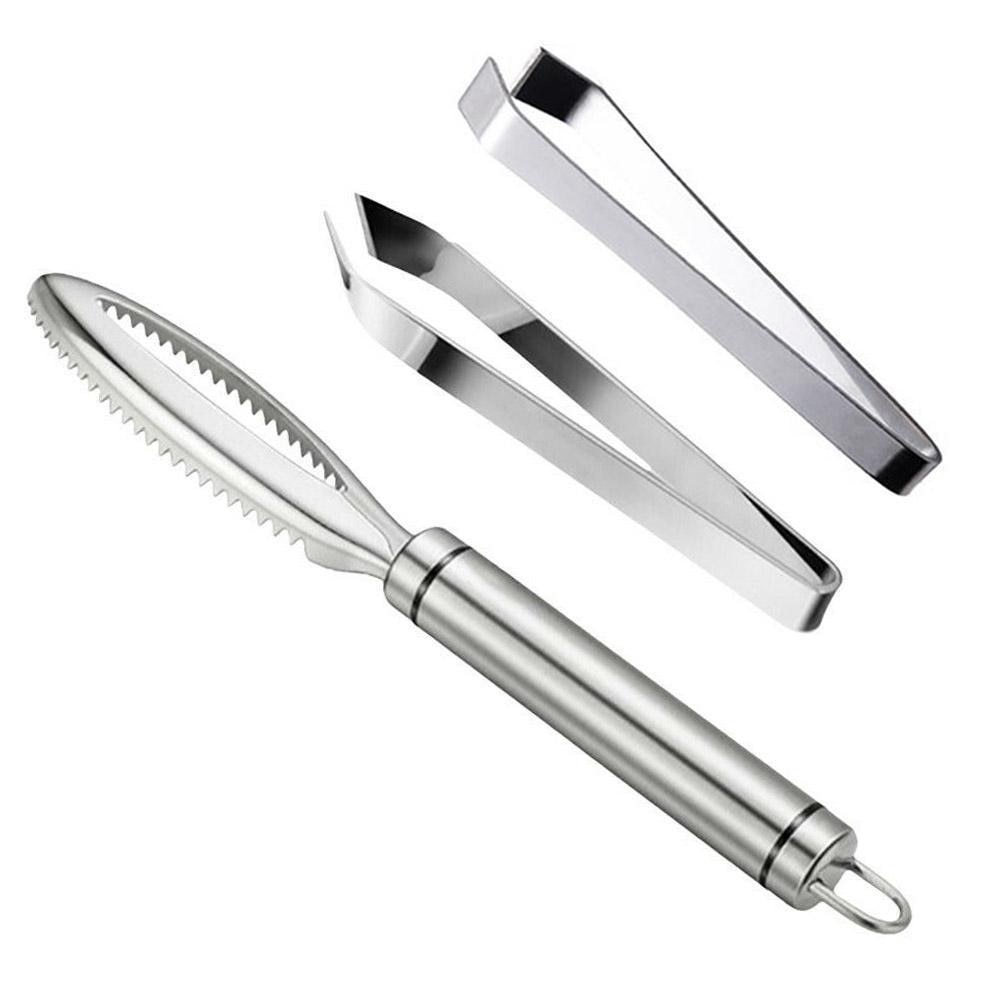 1pc Tongs For Fish Bones Chef's Tweezers Stainless Tool Steel Fish For Fish Scraper Cleanning Tongs Scales Graters Kitchen Y6J2