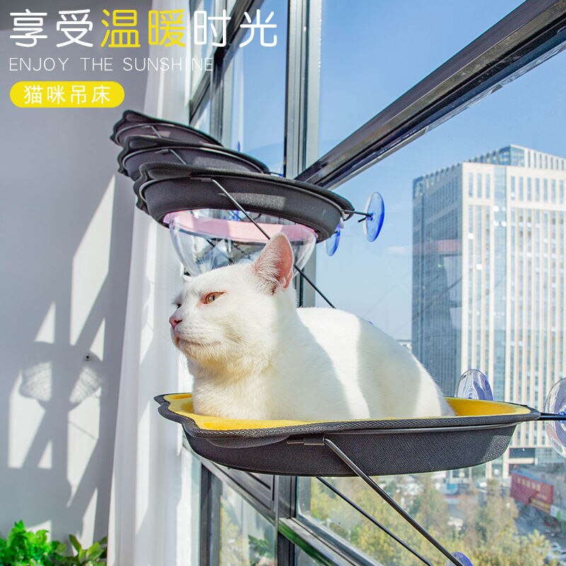 Saugnapf Katze Hängematte Hängen Glas Katze Nest Vier Jahreszeiten Universal Fenster Sill Nest Pet Liefert Saug Wand Raum Kapsel