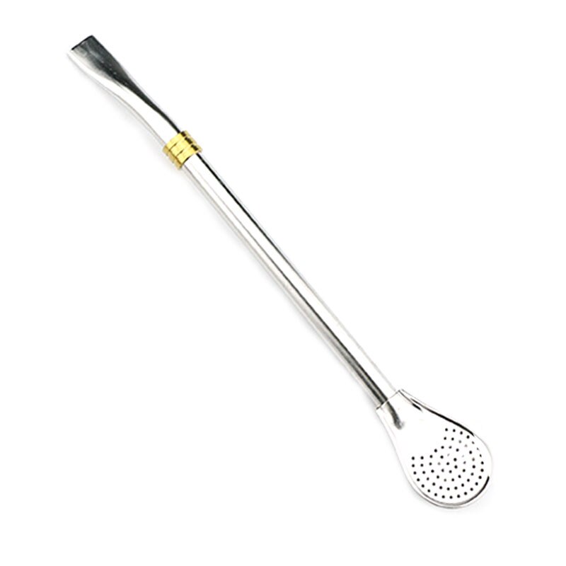 Reusable Metal Filter Drinking Straw Stainless Steel Coffee Tea Spoon Straw Detachable Spoons Drinking Straw Bar Tools: C-gold