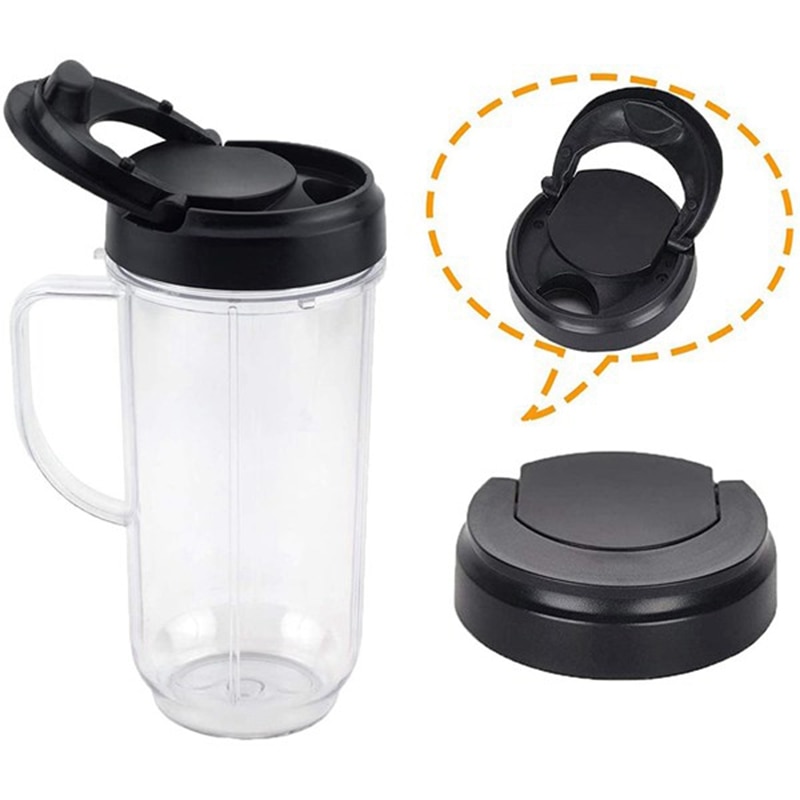 Smoothie 22Oz kubek wymienny kubek z ostrzem i pokrywka z klapką robić 250W ic MB1001 MB1001B MBR-1101 MBR-1701 mikser