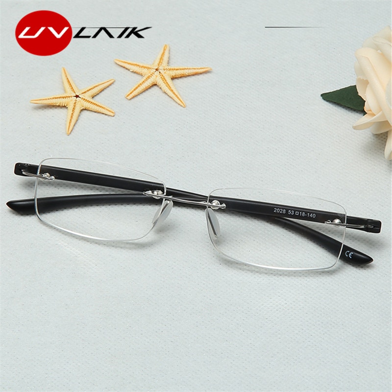 Uvlaik Mannen Vrouwen Anti Blauw Licht Rilmless Leesbril Legering Optische Frameloze Transparante Brillen 1.0 1.5 2.0 2.5 3.0