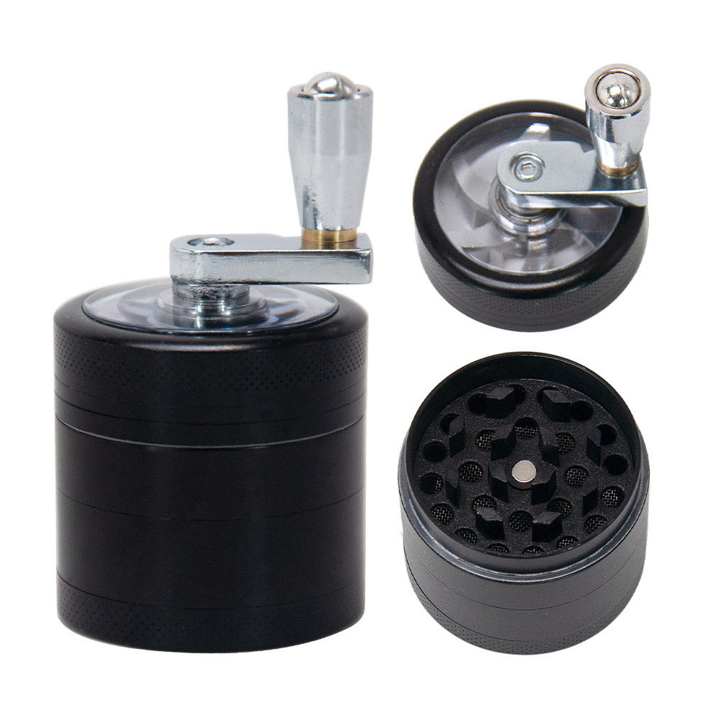 Rectifieuse en métal pour noix de muscade, broyeur à écrou en aluminium et à épices dures, outils à main pour sel de roche et poivre, broyeurs vidéo,: Black