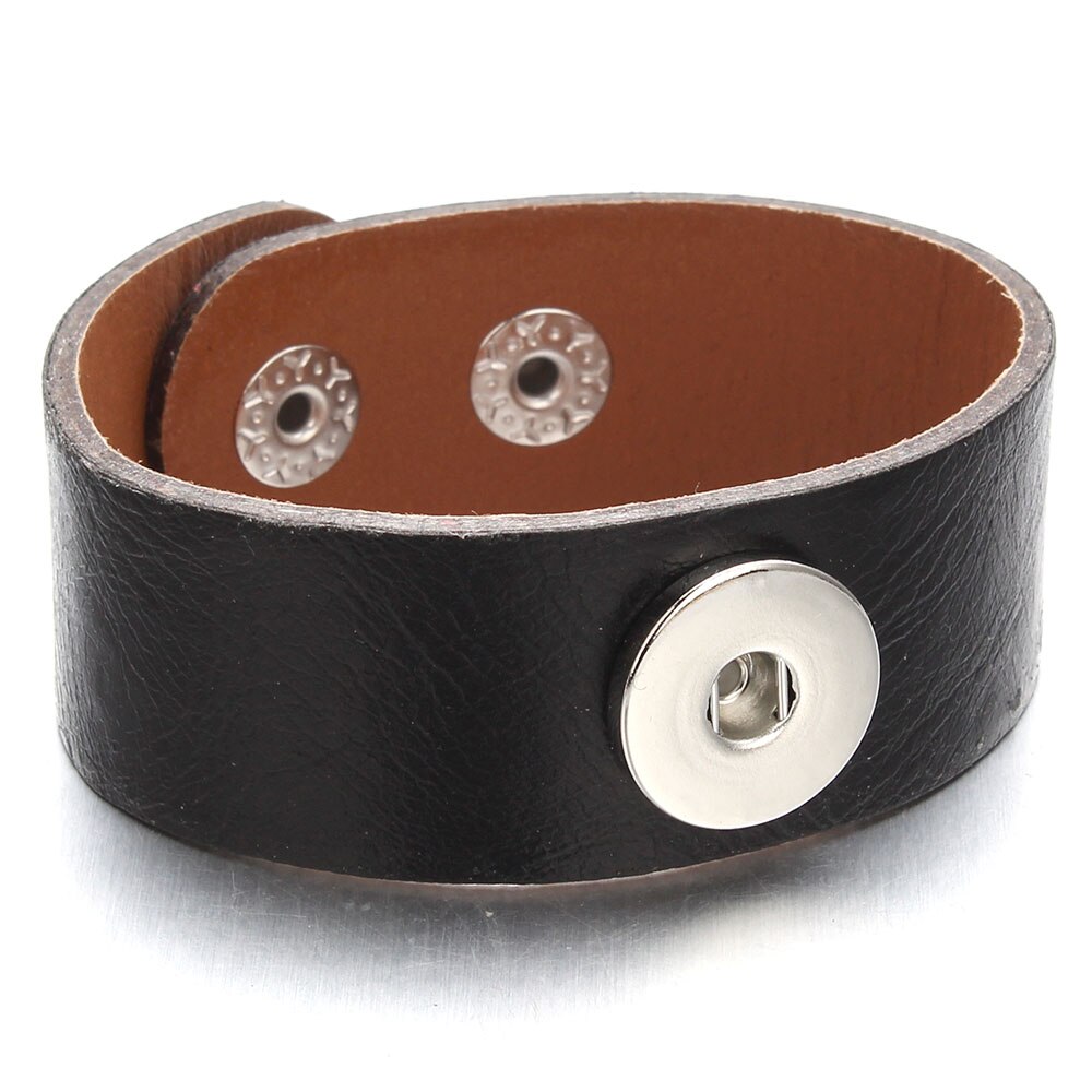 Druckknopf Armbinde &Ampere; Armreifen 6 farbe PU leder Armbänder Für Frauen 18mm Druckknopf Schmuck ZE400: ZE515A
