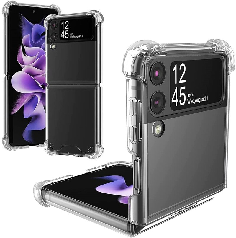 Case for Samsung Galaxy Z Flip 3 5G Zflip3 Hand Strap Phone Case Silicone Shockproof Protective Cover with Ring for Z Flip3 Z3: D132-169