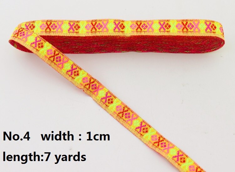 Etnische Lint Collection 10/20 MM Luxe DIY Jacquard Trim Weefde Polyester Singels Home Textil Handgemaakte ambachten: No.4