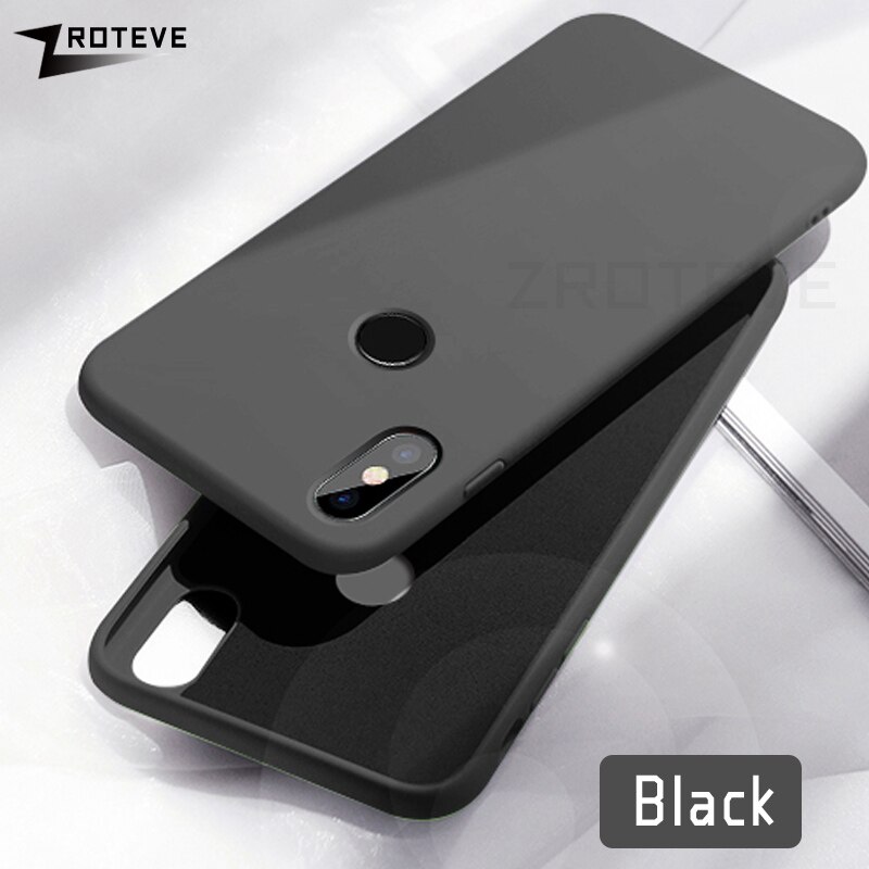 Mi 6X przypadku ZROTEVE płynnego silikonu pokrywa dla Xiaomi Mi6 Mi6X przypadku Xiomi A2 globalny Slim miękka pokrywa dla Xiaomi Mi 6X Mi A2 przypadki: For Xiaomi Mi 6X / Black