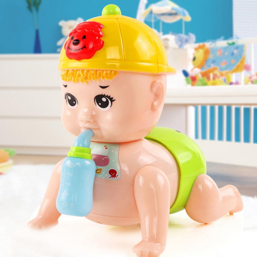 Crawling Toy with Feeding Bottle Intelligence Development Non-toxic Crawling Baby Doll Puzzle Toy for Toddlers Early Education T