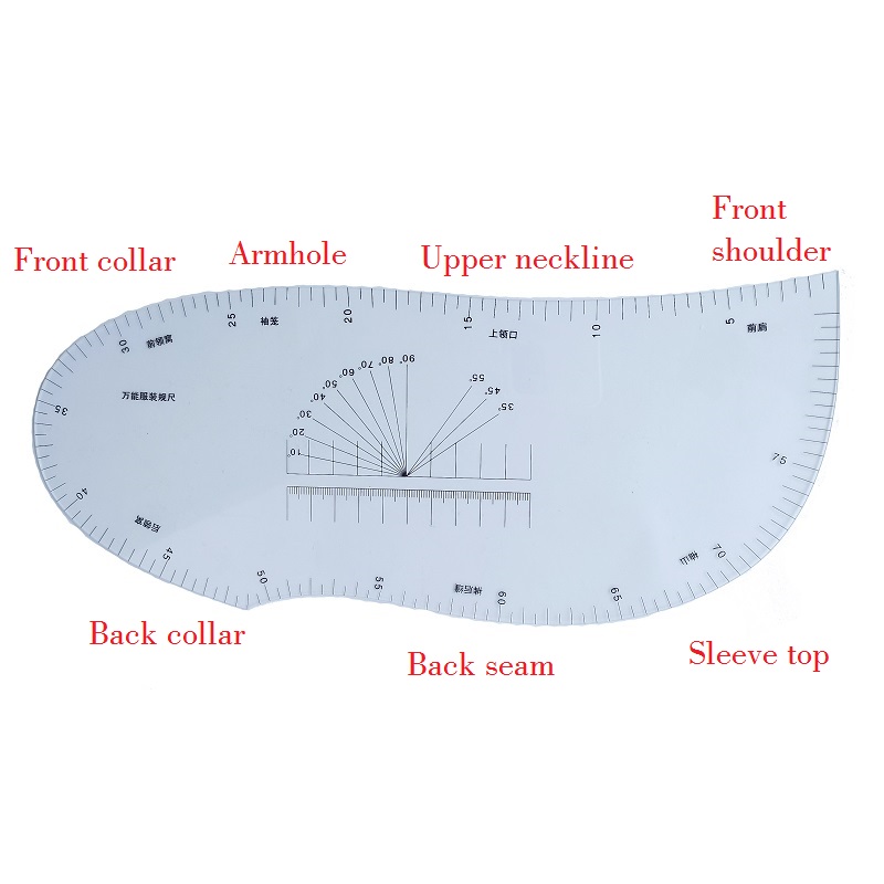 Multifunction Tailor Ruler Curve Pattern Grading Sewing Ruler Sholder Armhole Sleeve Collar Draping Ruler