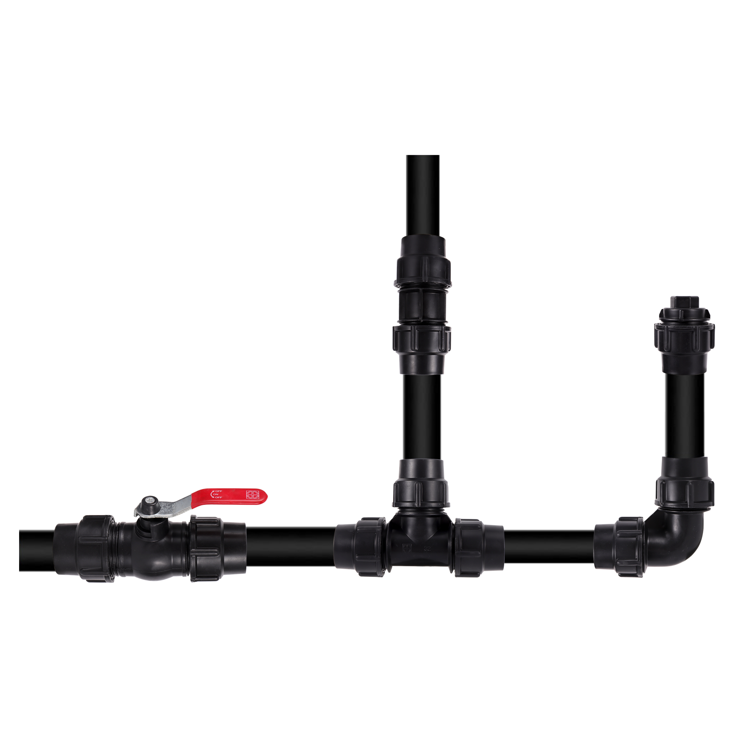 Conector de tubo de riego de PVC y PE, accesorio negro de rosca de 1/2 &quot;3/4&quot; 1 &quot;a 20/25/32mm, Junta bloqueada de conversión de 3 vías