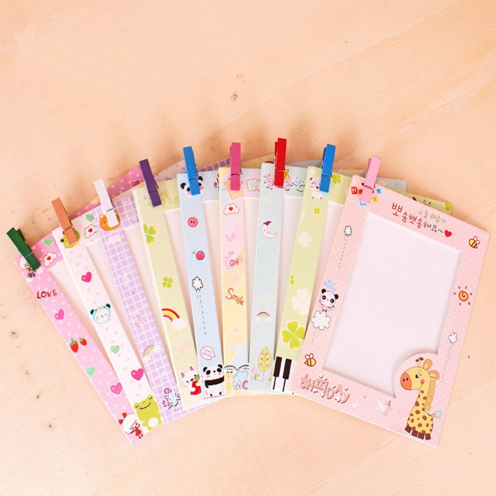 9 pcs/set 6 Inch Wall Hanging Cute Animal Paper Photo Frame for Pictures C26