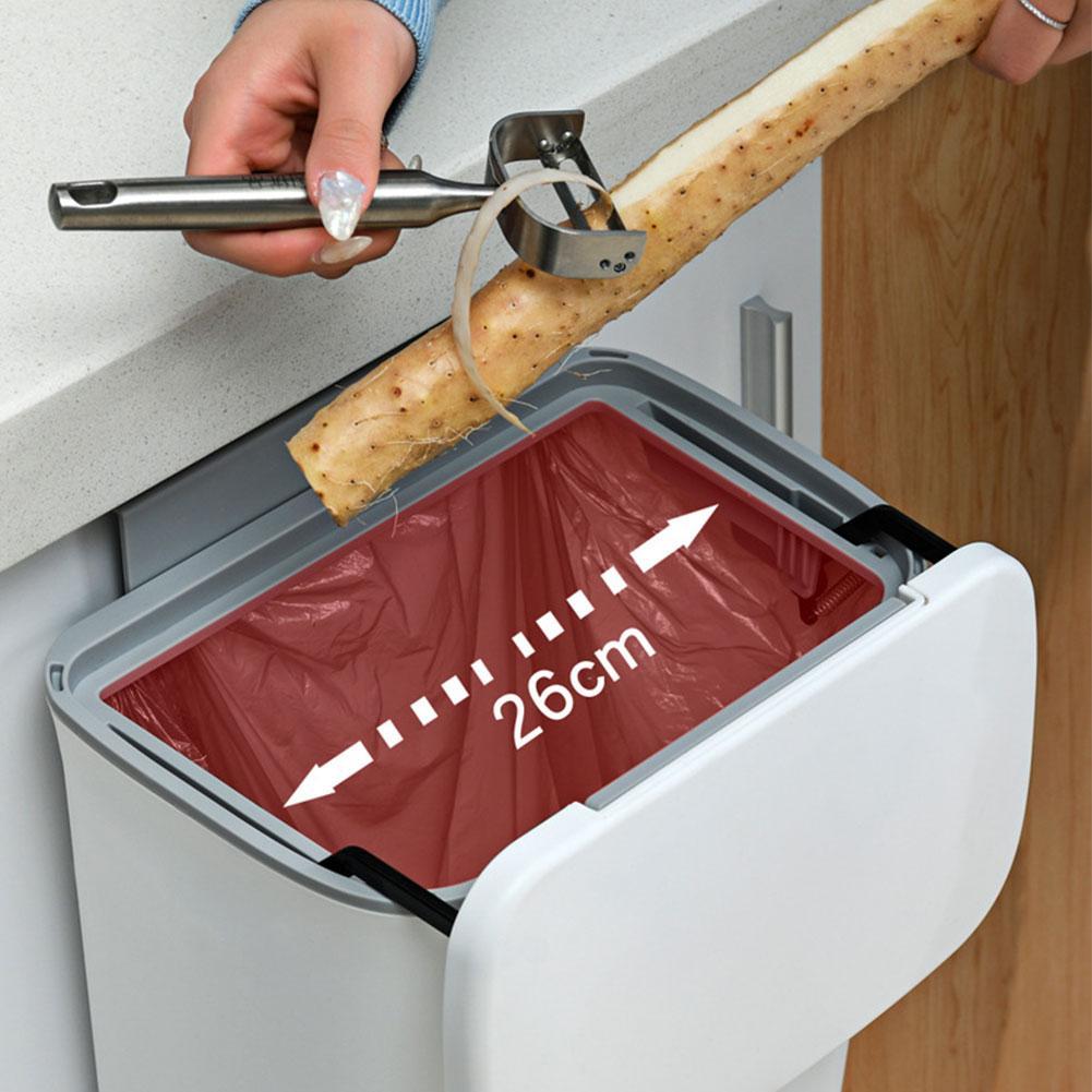 Kitchen Trash Can Kitchen Waste Bin Kitchen Garbage Cans Recycle Rubbish Bin Cabinet Hanging Trash Can With Non-marking Sticker
