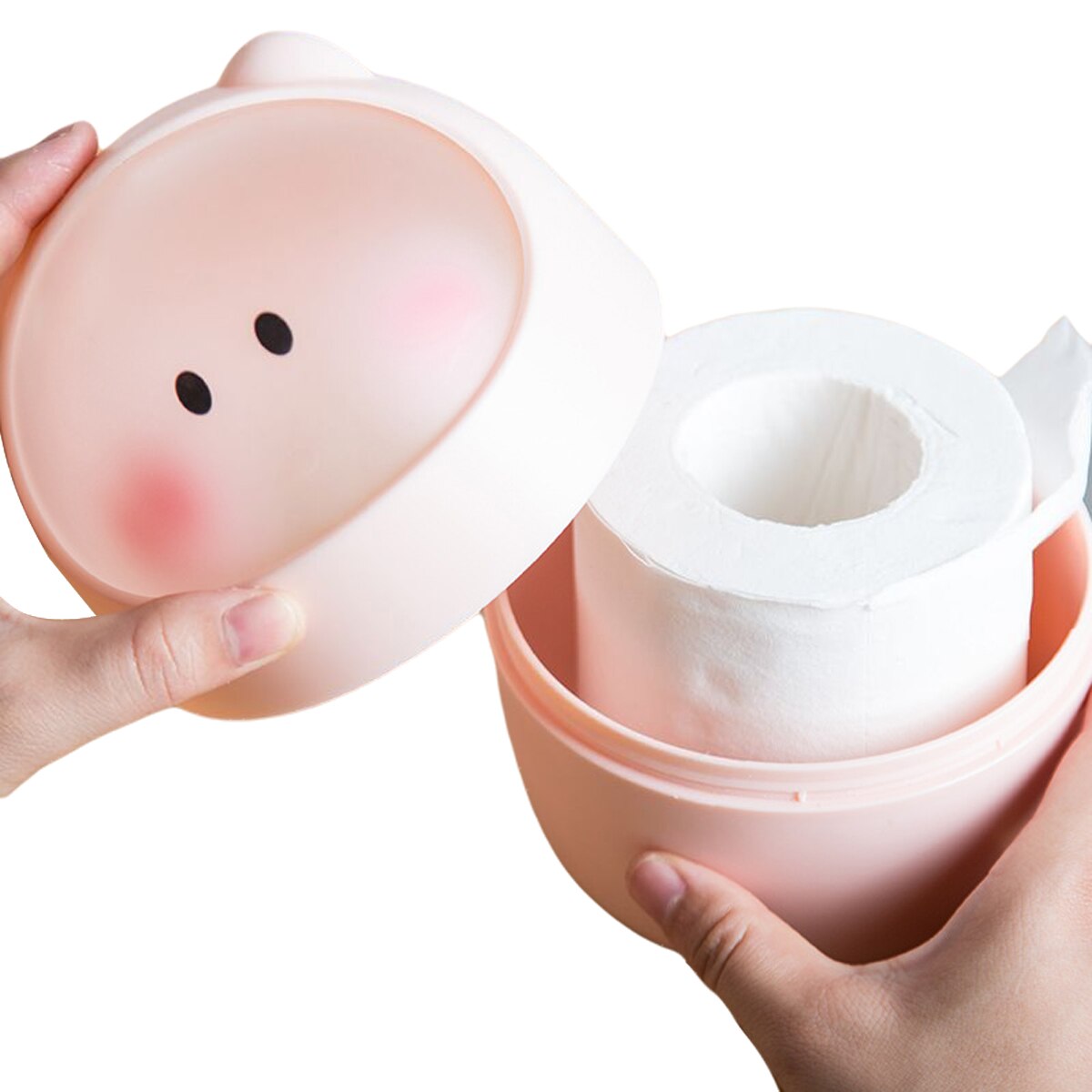 Cute Desktop Cartoon Paper Towel Bucket Office Mini Trash Can Flip Plastic Storage Bin Household Accessories