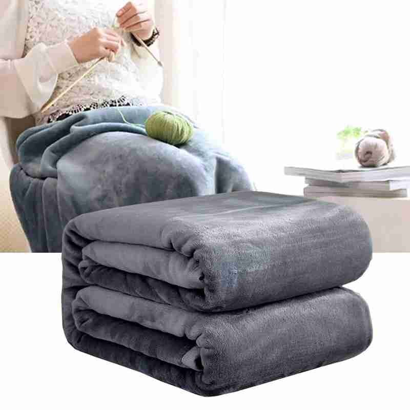 Couleur unie hiver floue flanelle couverture moelleux couvre-lit en peluche couvertures doux bleu couverture canapé corail pour lits polaire Bl S5V5