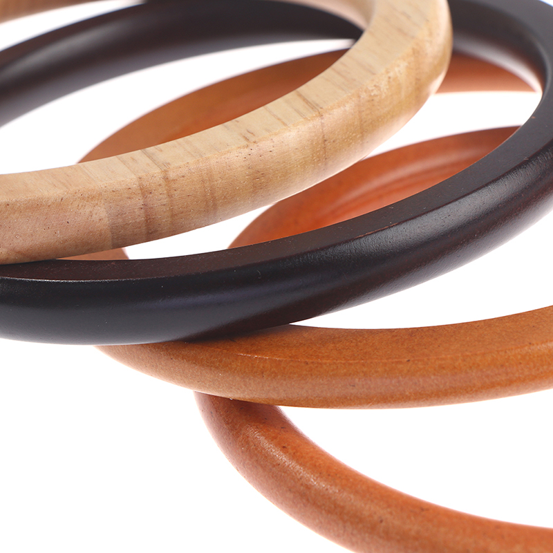 1PC O Ring Bag Handles DIY Wood Replacement Handbag Tote Handles Purse Bags Straps Wooden Bag Handle Round Handcrafted Access