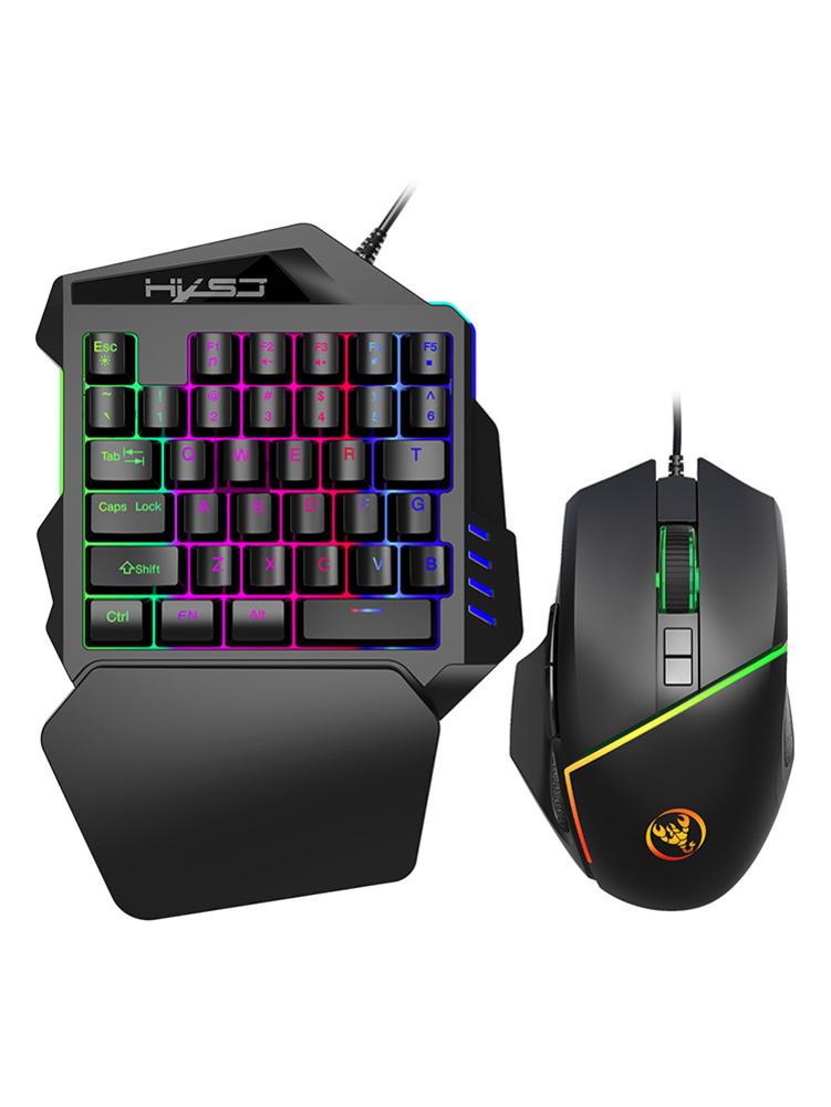 V100 Mini One-Hand Mechanical Keyboard Gaming Keyboard 35 Keys Colorful Backlit Game Led Keyboard For Pc Computer Android Window