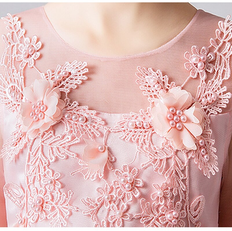 Girl's dress Birthday Banquet Embroidery Dress Girls School Party Dinner Dresses for Graduation Ceremony vestido chines