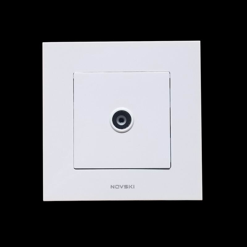 Argento Placcato il Doppio antenna TV Presa A Muro PC Pannello Bianco 86*86 millimetri, cavo coassiale Connettore Spina Presa TV