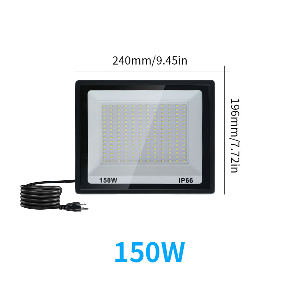 LED Schijnwerper Met Stekker Outdoor AC110V 10W 20W 30W 50W 100W Reflector spotlight Straat Licht Wandlampen Tuinverlichting Focus: WIT / 5600k